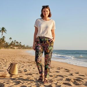Elliott Lauren Floral Ankle Pull On Pants Size 12